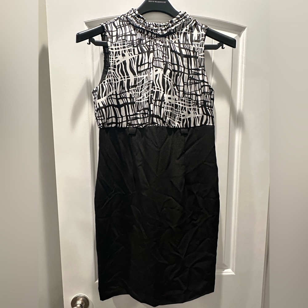 Elegant Black and White Patterned Dress